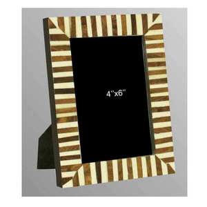 Luxury Handmade Oval Bone Inlay <b>Photo</b> <b>Frame</b> <b>Black</b> White Chevron Pattern Decorative Tabletop Picture <b>Frame</b> Home Hotel Wedding - Product Image 5