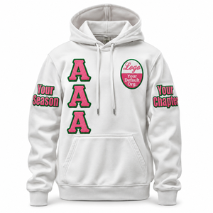 Custom <b>Pink</b> <b>Green</b> Sorority Hoodie Women Greek Letter Chenille Embroidery Pullover Sweatshirt Personalized Chapter Sisterhood - Product Image 1