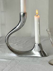 Silver Aluminium Candlestick Holder Handmade Customized Metal <b>Candle</b> Stand For Home & Event Decoration <b>Candle</b> Holders - Product Image 6