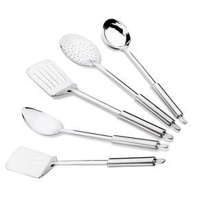 Cuchara de cocina de acero inoxidable de alta calidad, ecológica y utensilios de cocina plateados, espátula volteadora, muy vendida. - Product Image 5