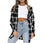 Camisa de Franela a Cuadros Extra Grande para Mujer, Camisa de Franela Suave con Botones, Camisa de Franela a Cuadros de Manga Larga - Product Image 6