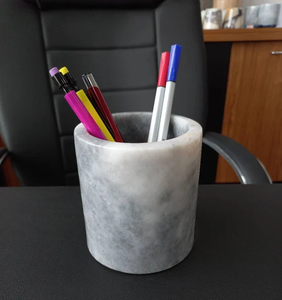 Portalápices de Mármol, Soporte para Bolígrafos de Color Piedra, Contenedor para Herramientas de Escritura, Diseño Moderno - Product Image 1