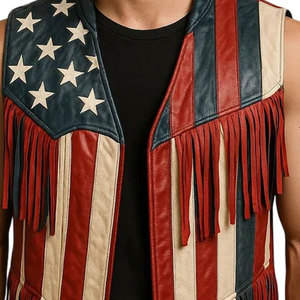 <b>Men</b> Fringe Vest Cowboy Western Leather Sleeveless <b>Jacket</b> <b>Suede</b> Tassel Rodeo Motorcycle Festival Wear Premium OEM Apparel - Product Image 5