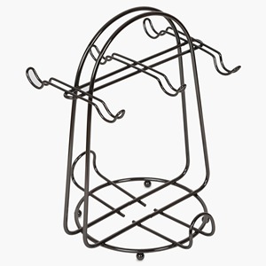 ชั้นวางแก้วโลหะพร้อมตะขอ 4 อัน ดีไซน์เรียบง่ายสำหรับใช้ในห้องครัว - Product Image 2