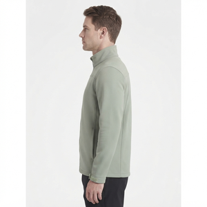 Chaqueta softshell verde claro para hombre con cierre completo, cuello alto, aislante, impermeable, transpirable y resistente al viento. - Product Image 3