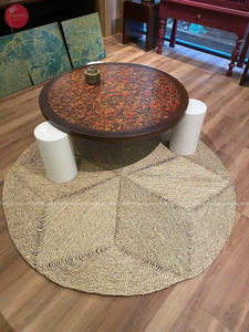 Alfombra multifuncional vintage de jacinto de agua tejida a mano, ecológica y económica, con asa cómoda para la sala de estar. - Product Image 2