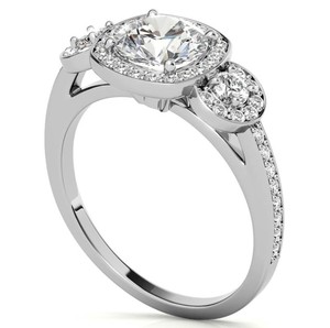 Anillo de Moissanita de Corte Redondo, Plata de Ley 925, Chapado en Oro Blanco, Anillo de Compromiso, Boda, Solitario, Anillo de Promesa, Joyería Fina - Product Image 3