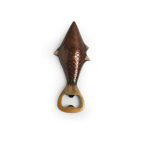 Ouvre-bouteille en laiton antique en forme de poisson, décapsuleur vintage en métal, outil décoratif nautique pour bar, cuisine, restaurant et mariage - Product Image 1