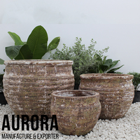 Pots et jardinières en céramique écologiques faits à la main au Vietnam avec finition émaillée et trou de drainage - AURORA POTS