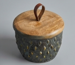 Conteneur de rangement élégant en noir doré avec un design élégant en relief diamanté, parfait pour la décoration intérieure et les ustensiles de cuisine d'hôtel - Product Image 3