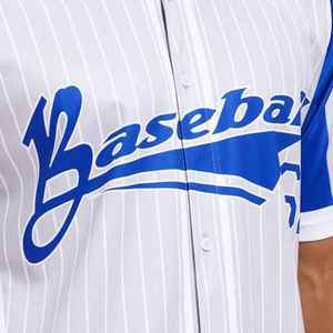 Camiseta de Béisbol Personalizada Azul y Blanca, Ropa Deportiva de Verano de Secado Rápido y Transpirable, con Estampado Digital, para Entrenamiento - Product Image 3