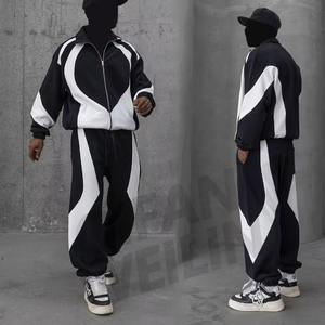 Ensemble de survêtement en nylon YTS pour homme, avec logo personnalisé, réfléchissant, coupe ajustée, deux pièces, coupe-vent en nylon pour homme - Product Image 1