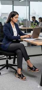 Genuine Leather Black Real Leather Flat Heel Customized available and Heel <b>Sandals</b> for Women - Product Image 2