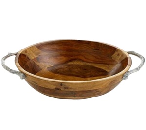 Bol à salade élégant vaisselle pour la maison hôtel Restaurant bol rond de service de nourriture matériau bois cuisine bols à savon en bois faits à la main - Product Image 1