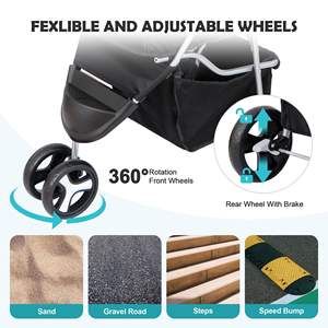 Poussette compacte TH-PPS-166 pour animaux de compagnie avec doublure amovible et roues verrouillables pour un voyage sûr et confortable OEM personnalisé accepté - Product Image 3