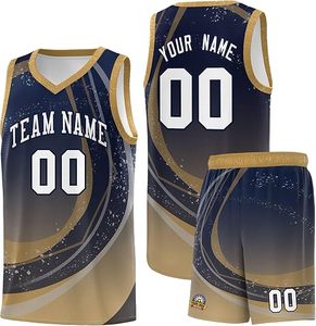 Customizable Basketball Jersey-Personalized Team Name Number Sublimation Printed 100% Polyester Eco-Friendly Breathable Sports - Product Image 4
