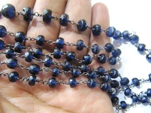 Cadena con Zafiros Azules Facetados en Forma de Rondelle de 5 a 8 mm - Product Image 5