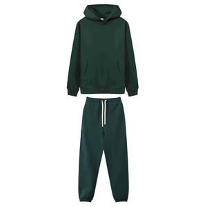 ชุดออกกำลังกายมีฮู้ดสำหรับผู้ชายและผู้หญิงชุดเสื้อกางเกงผ้าคอตตอน100% โอเวอร์ไซส์ผ้าคอตตอนพิมพ์โลโก้ - Product Image 6