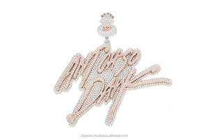 Colgante Hip Hop Unisex de Oro Blanco/Amarillo de 10 Quilates con Diamantes Naturales de 15.08 Quilates, Certificado IGI, Chapado en Rodio, Cadena Fina, Regalo para Fiesta - Product Image 3