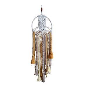 Atrapasueños de Plumas de Macramé con Diseño Único, Hecho a Mano, de Algodón Tejido, Estilo Boho, Decoración de Pared con Forma de Luna, Compre al Precio Más Bajo - Product Image 2