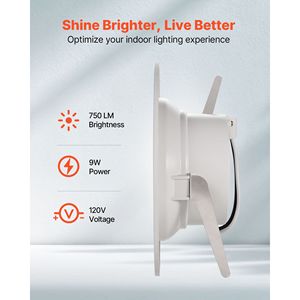 Lot de 10 spots LED encastrables de 4 pouces, 750 lm, 9 W, 120 V, 5 températures de couleur sélectionnables (2700 K/3000 K/3500 K/4000 K/5000 K), garantie 10 ans - Product Image 2