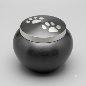 Aluminum Handmade Durable Pet Cremation <b>Urn</b> Engraved Silver Paw Prints Modern Design Large Capacity for Dogs <b>Cats</b> Funeral - Product Image 3