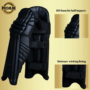 Vente en gros Professionnel Frappeur Jambes Gardes Cricket Joueur Protection Match Pratique Personnalisé Joueur Édition PU Cuir - Product Image 4