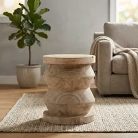 Table d'appoint vintage en bois massif, tabouret fait main, forme unique, table basse rustique pour la décoration de la chambre et du salon