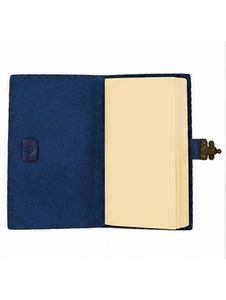 Handmade Blue Leather Journal Notebook with Metal Lock | Vintage Diary Vintage Handmade Leather Diary with Gemstone Closure | - Product Image 2