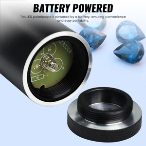 Portable 93mm Length LED Gemstone Polariscope, Dual Lens with <b>28mm</b> Diameter, Built-in LED Light for Jeweler, Gemologist Tool - Product Image 6