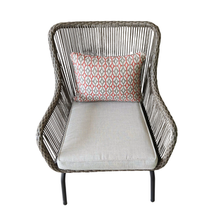 Conjunto de Bistró de Jardín de Tres Piezas de Mimbre Sintético PE Moderno con Cojines Gruesos y Suaves, Estructura Resistente para Apartamento, Condominio, Balcón - Product Image 2