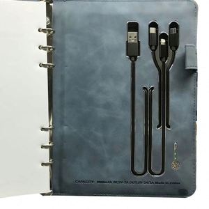 Custom Wireless <b>Charger</b> Notebook Power Bank Diary Password Lock LED logo Notebook with Power Bank - Product Image 3