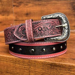 Ceintures de costume d'affaires en cuir usiné à la main pour hommes de luxe personnalisées avec boucle ardillon réglable ceintures en cuir de vachette véritable - Product Image 3