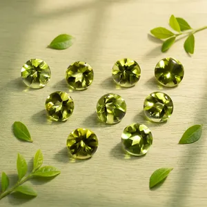 Pierre de péridot verte naturelle de haute qualité 10 mm - Pierre précieuse facettée de luxe AAA pour bijoux personnalisés DIY, articles pour colliers 4 mm - Product Image 4