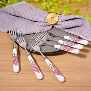 Lilac Charm Eco-Friendly Stainless Steel <b>Forks</b> Luxury Set of 6 for Home Restaurant Kitchen Including Food Picks Salad <b>Forks</b> - Product Image 6
