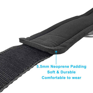 Black Nylon <b>Ankle</b> Straps with D-Ring for Fitness Exercise Comfortable <b>Support</b> All Seasons Use - Product Image 4