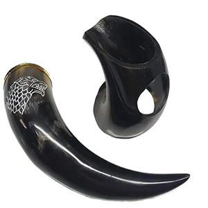 Genuine Viking <b>Drinking</b> <b>Horn</b> with Polished Love Style Metal Mugs Best Quality Food Safe <b>Horn</b> Wedding Home Hotel - Product Image 1