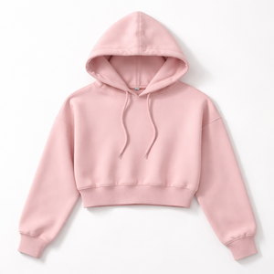 Sudadera Corta Rosa Personalizada al por Mayor - Sudadera Elegante para Mujer Directamente del Fabricante - Product Image 5