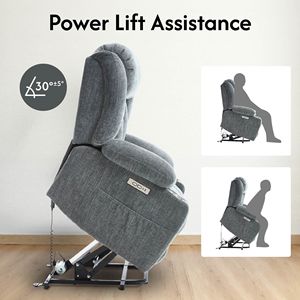 Poltrona Reclinabile Elettrica in Pelle per Anziani con Funzione Massaggio e Riscaldamento, Comoda Seduta per Soggiorno - Product Image 6