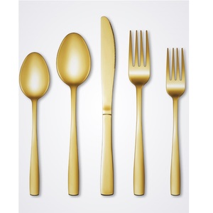 Service de couverts en satin Aurum, modèle trompette évasée, avec tiges coniques et pommes de base coniques - Product Image 6