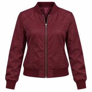 Veste bomber personnalisée avec logo brodé pour femmes, en polaire de laine respirante, design uni, hiver, prix de gros bon marché - Product Image 5