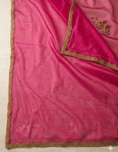 Sari en filet orné de pierres pour femme KV, modèle Supernet (rose) - Product Image 5