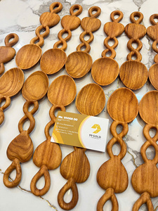 Cuchara de madera con mango en forma de corazón, cuchara de madera con doble asa en forma de corazón, logotipo personalizado, cuchara del amor, regalo ecológico, Welsh Lovespoons - Product Image 3