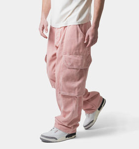 กางเกงคาร์โก้คอร์ดูรอยวินเทจทรงหลวมสไตล์สตรีทแวร์สำหรับผู้ชายและผู้หญิง  ผ้าเชนิลล์  ทรงขาบาน  เหมาะสำหรับกิจกรรมกลางแจ้ง - Product Image 1