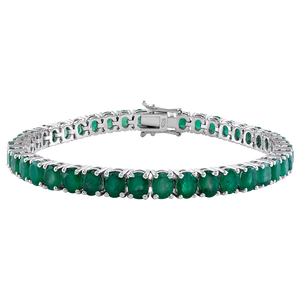 Pulsera de Esmeralda en Plata de Ley 92.5 KLSB-20267 - Product Image 1