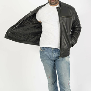 <b>Top</b> Selling <b>High</b> Quality Men's <b>Leather</b> Jacket Warm Windproof Standup Collar Biker Style Fashion Wear Genuine <b>Leather</b> Jacket - Product Image 3