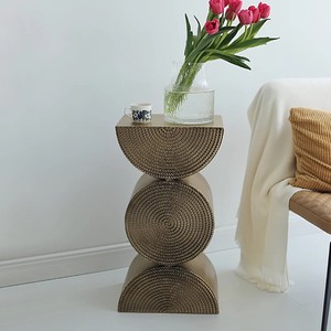 LINEA MODERN HANDMADE GOLD IRON L <b>TABLE</b> with GOLD ACCENT for LIVING ROOM HOME DECOR & FARMHOUSE INDIAN HANDICRAFT - Product Image 2