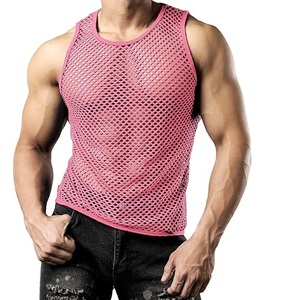 Débardeur en maille de coton tricoté grande taille pour hommes, personnalisé, uni, séchage rapide, respirant, pour la gym et l'entraînement, sans manches, vente en gros - Product Image 2