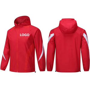 Chaqueta Impermeable Blanca Ecológica Personalizada, Cortavientos de Fútbol con Capucha, Tops Deportivos para Niños, Lana/Nailon, Corte Regular - Product Image 3