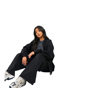 ชุดวอร์มซิปผู้หญิงขายส่ง โลโก้สั่งทำได้ คุณภาพสูง ชุดออกกำลังกาย ฤดูใบไม้ร่วง ฤดูหนาว ชุดกีฬา โรงงานผู้ผลิต - Product Image 2